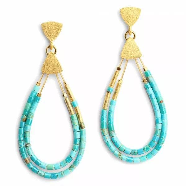 Cleni Turquoise Earrings-Jewelry-Bernd Wolf-Sorrel Sky Gallery