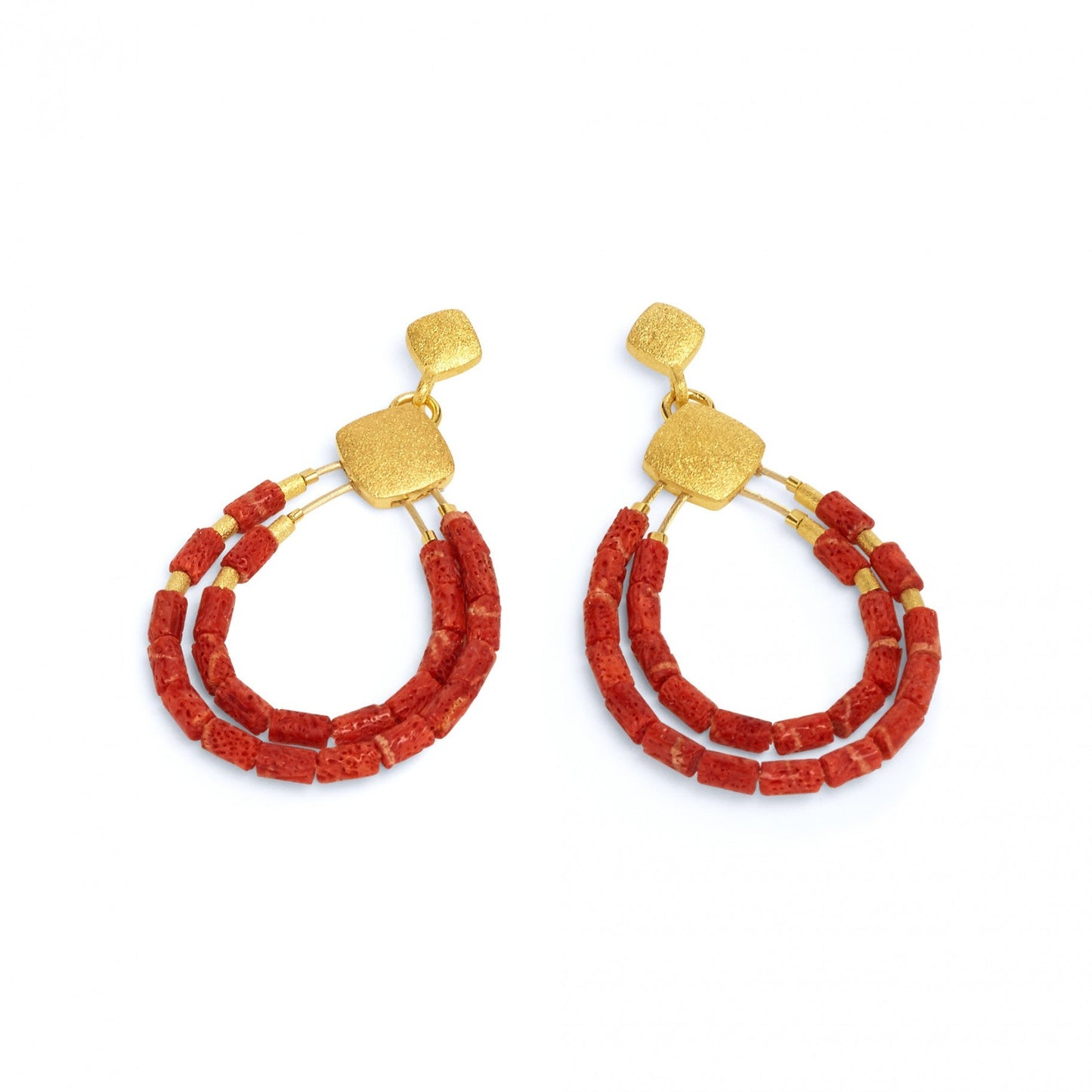 Clini Red Coral Earrings-Jewelry-Bernd Wolf-Sorrel Sky Gallery