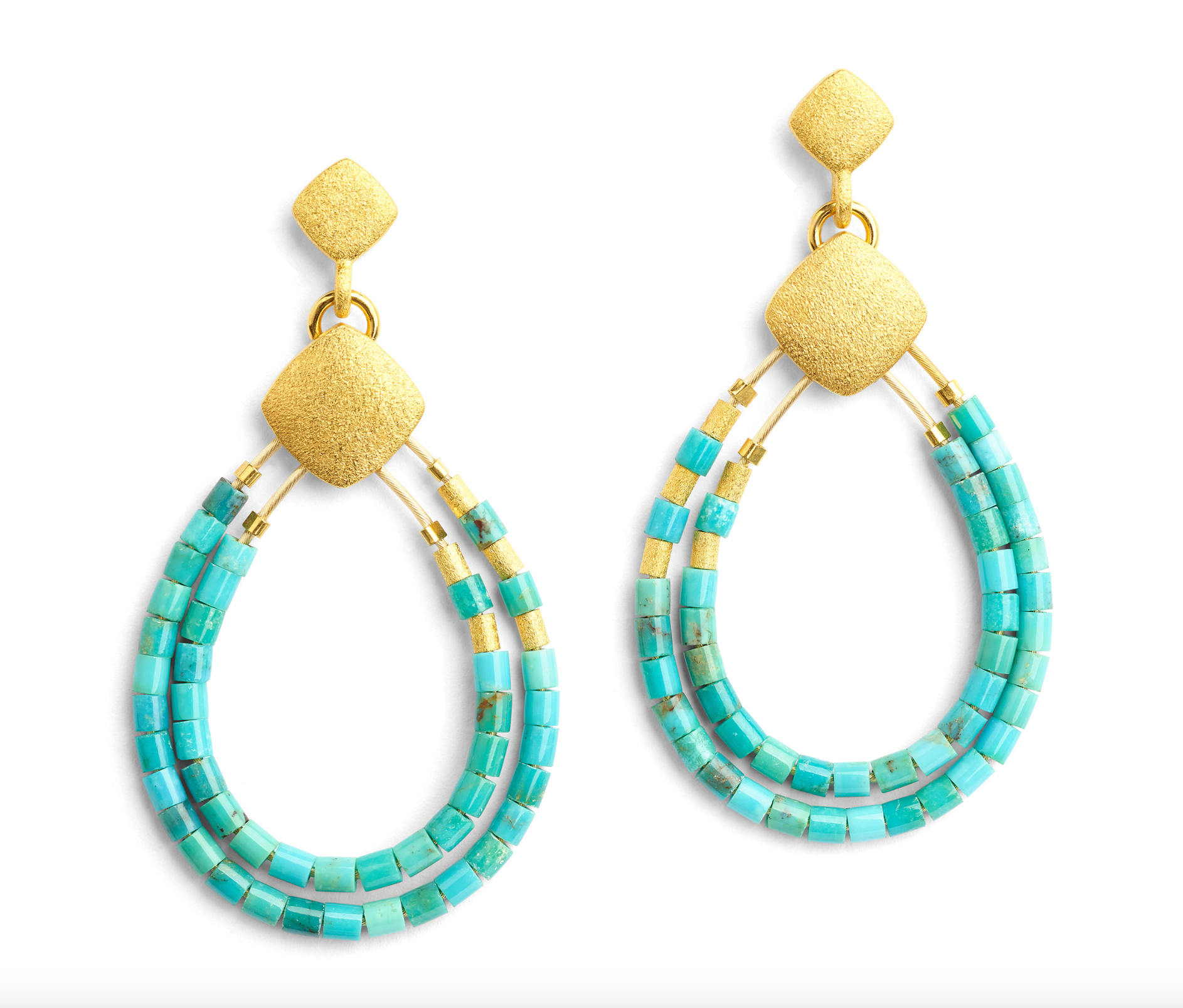 Clini Turquoise Earrings-Jewelry-Bernd Wolf-Sorrel Sky Gallery