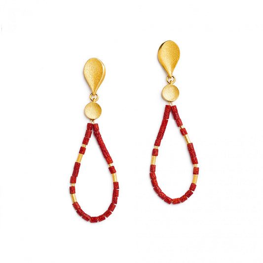 Clino Red Coral Earrings-Jewelry-Bernd Wolf-Sorrel Sky Gallery