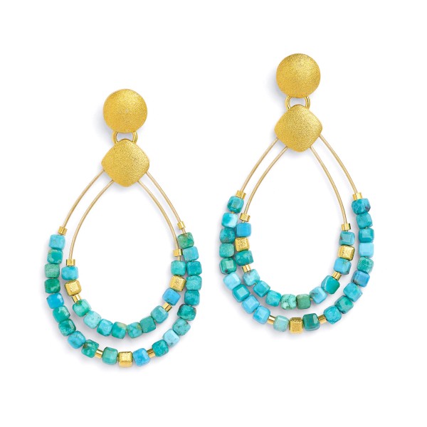Cusevo Turquoise Earrings-Jewelry-Bernd Wolf-Sorrel Sky Gallery