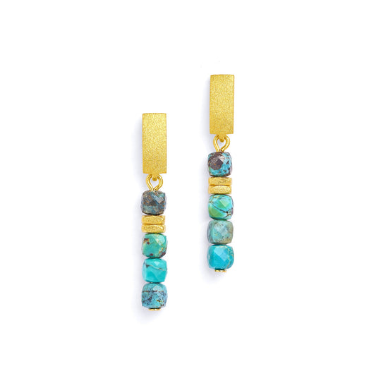Fabella Turquoise Earrings-Jewelry-Bernd Wolf-Sorrel Sky Gallery