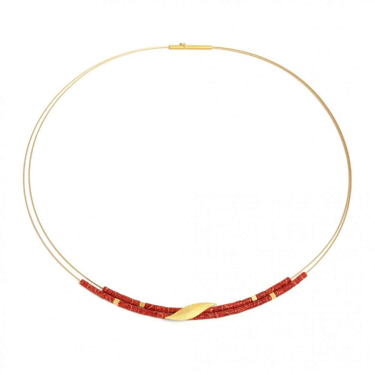 Leave Red Coral Necklace-Jewelry-Bernd Wolf-Sorrel Sky Gallery