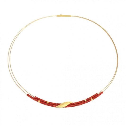 Leave Red Coral Necklace-Jewelry-Bernd Wolf-Sorrel Sky Gallery
