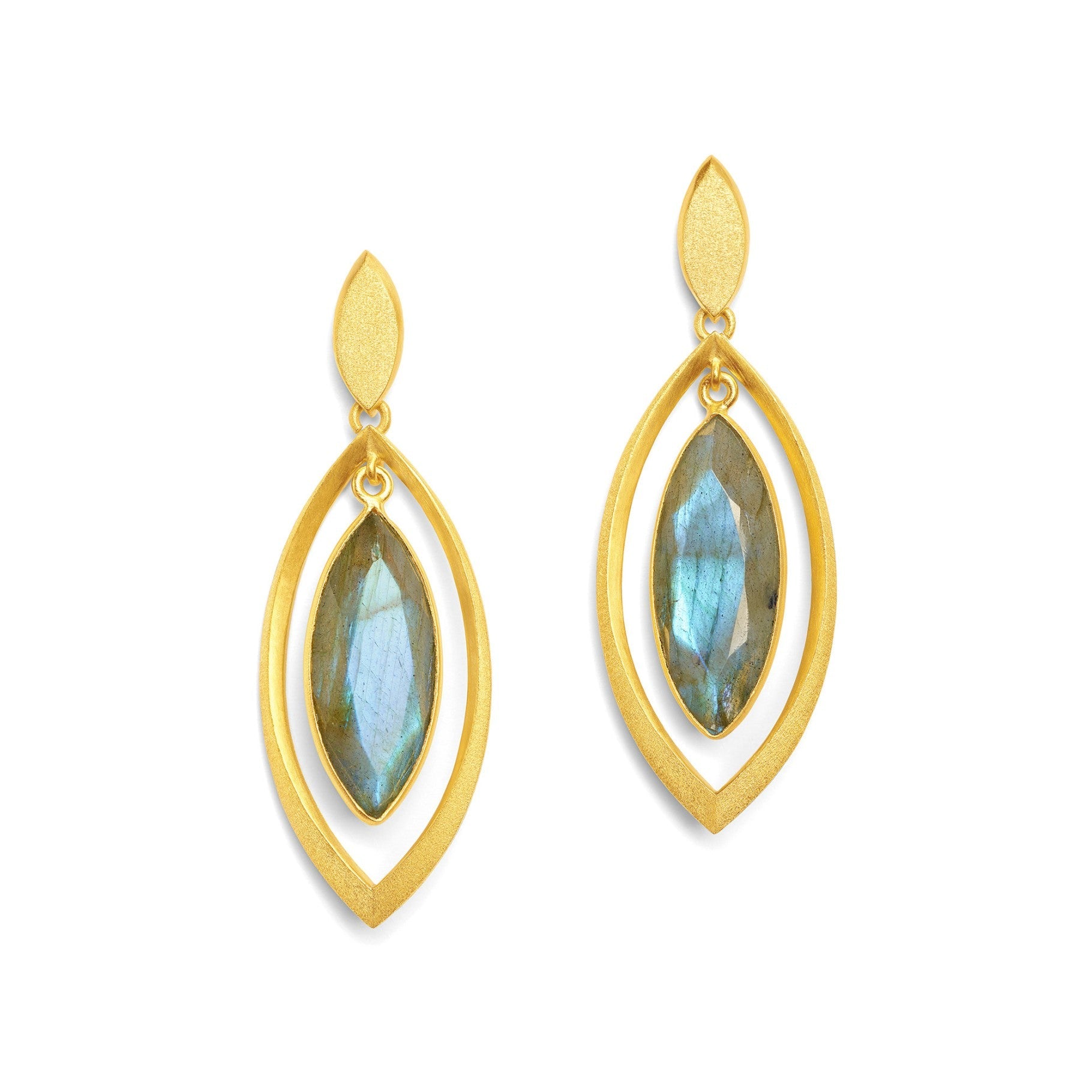 Marquisa Labradorite Earrings-Jewelry-Bernd Wolf-Sorrel Sky Gallery