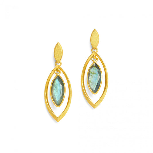 Marquisi Earrings Labradorite-Jewelry-Bernd Wolf-Sorrel Sky Gallery