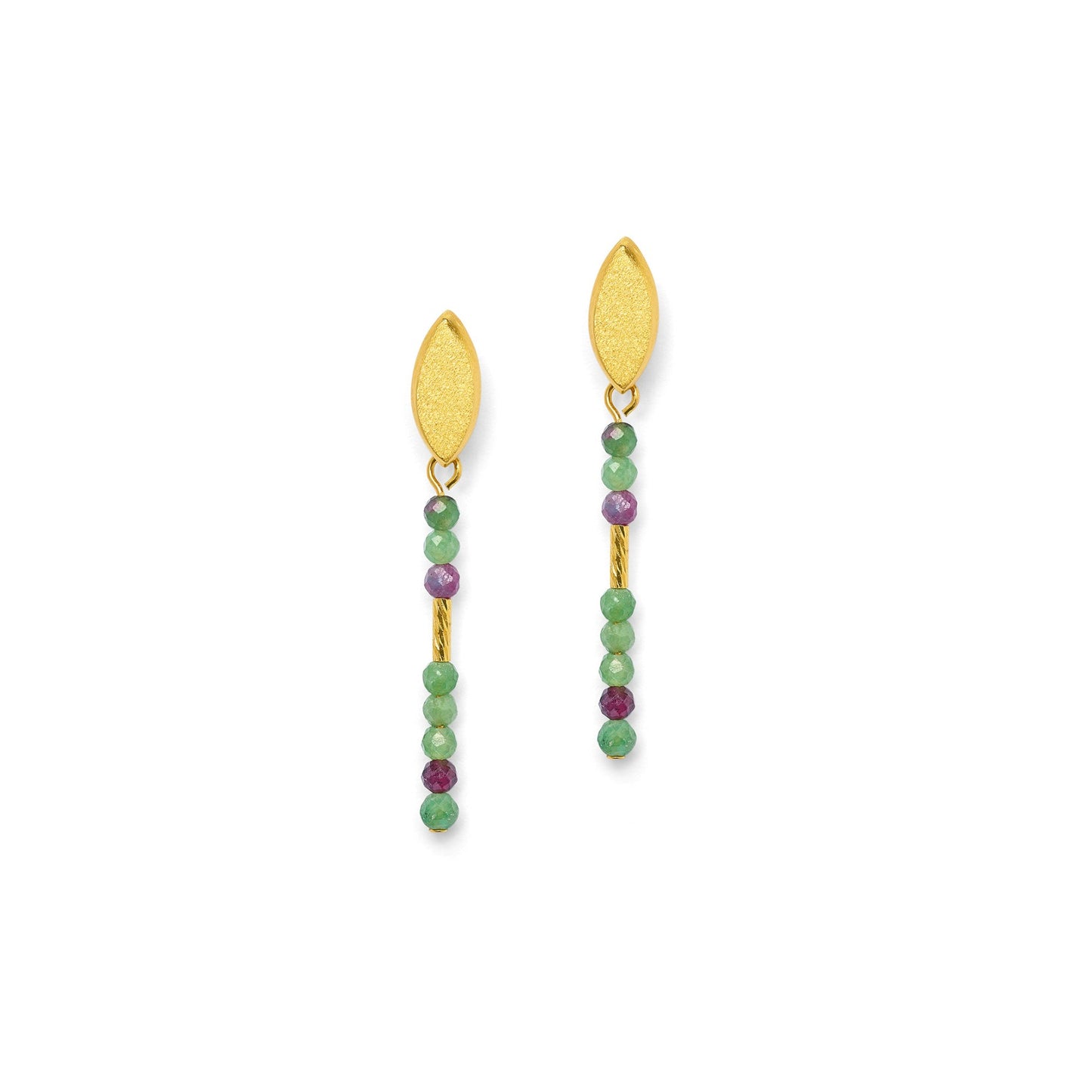 Nivensy Ruby Ziosite Earrings-Jewelry-Bernd Wolf-Sorrel Sky Gallery