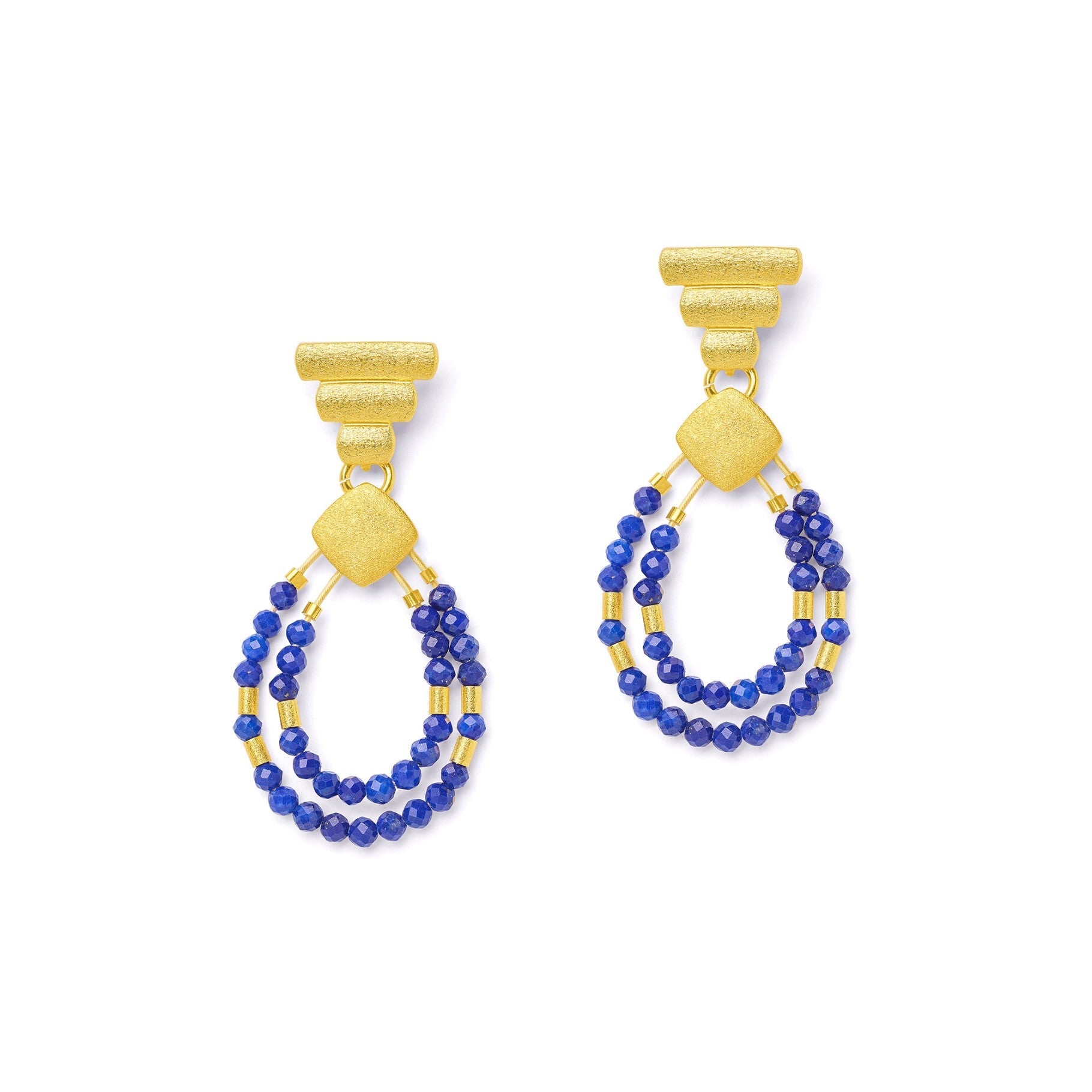 Nofrenia Lapis Earrings-Jewelry-Bernd Wolf-Sorrel Sky Gallery