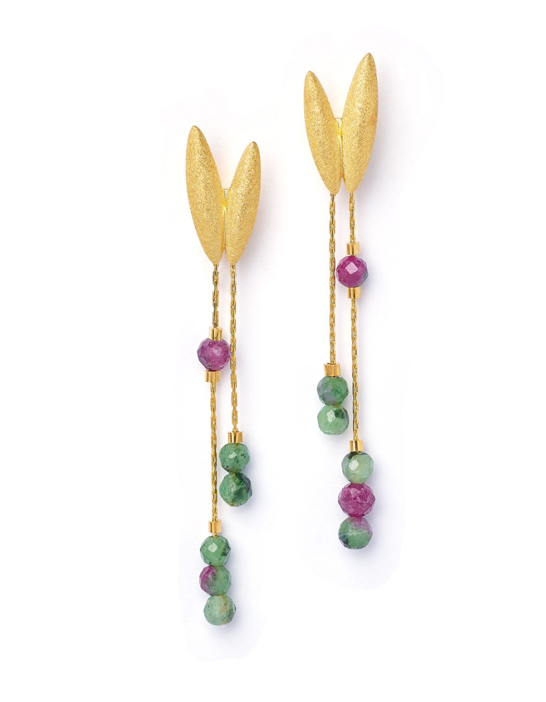 Ruby Zoisite Venalis Earrings-Jewelry-Bernd Wolf-Sorrel Sky Gallery