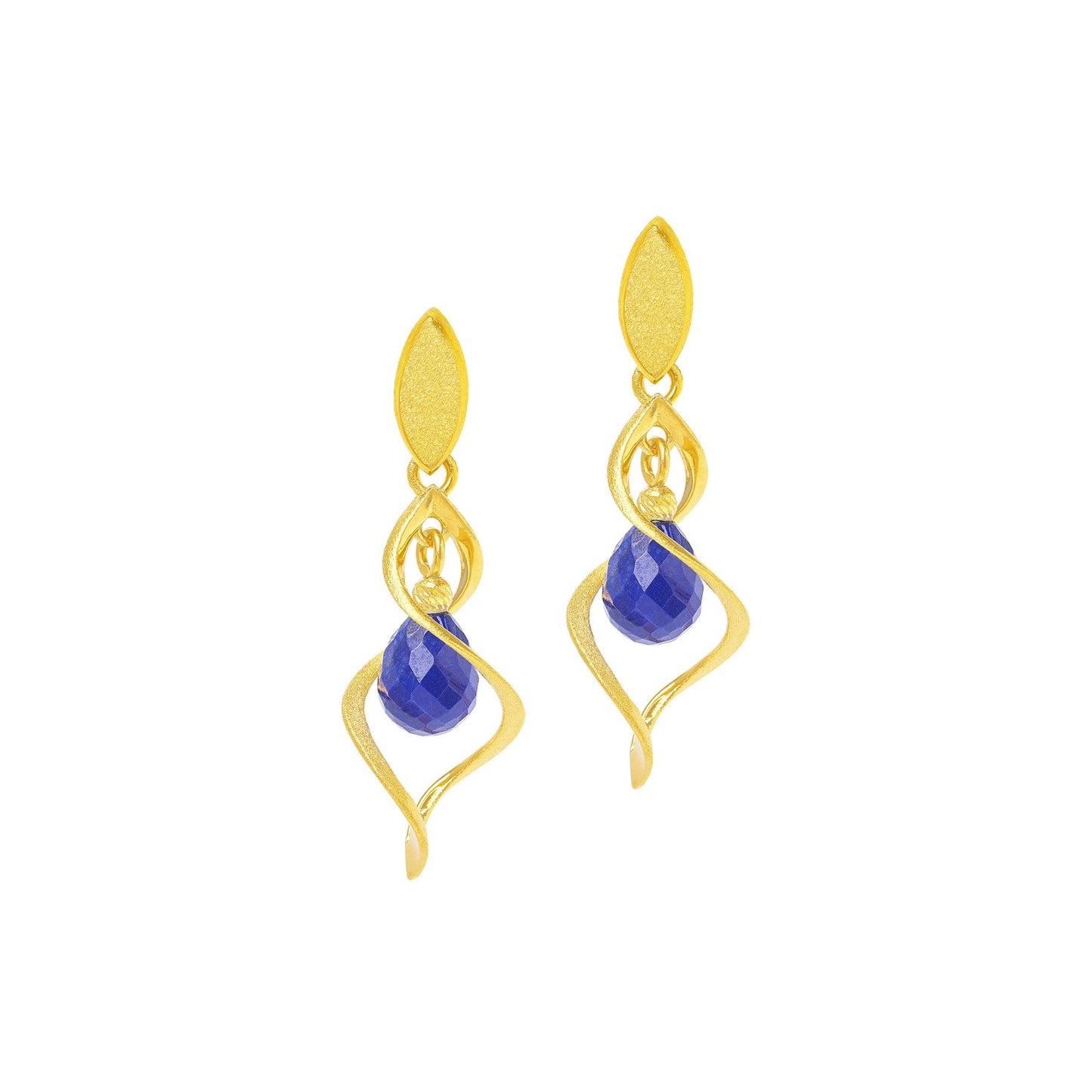 Spiroleni Lapis Earrings-Jewelry-Bernd Wolf-Sorrel Sky Gallery