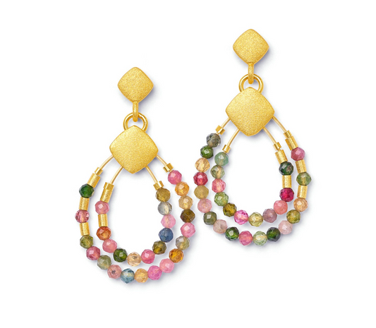 Tourmaline Climini Earrings-Jewelry-Bernd Wolf-Sorrel Sky Gallery