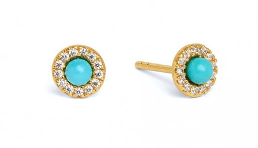 Turquoise Arenia Stud Earrings-Jewelry-Bernd Wolf-Sorrel Sky Gallery