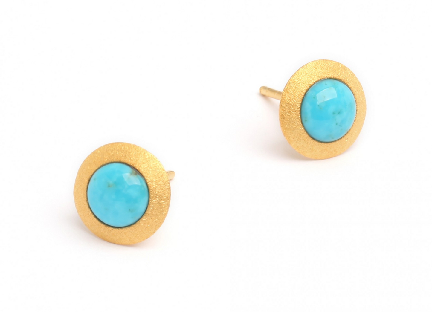 Turquoise Disca Stud Earrings-Jewelry-Bernd Wolf-Sorrel Sky Gallery