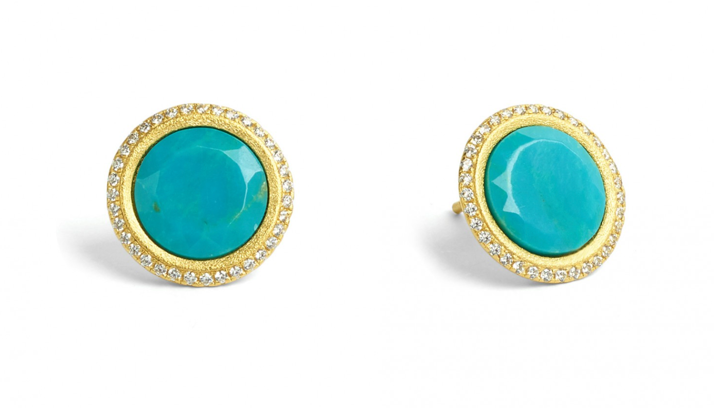 Turquoise Tisanni Stud Earrings-Jewelry-Bernd Wolf-Sorrel Sky Gallery