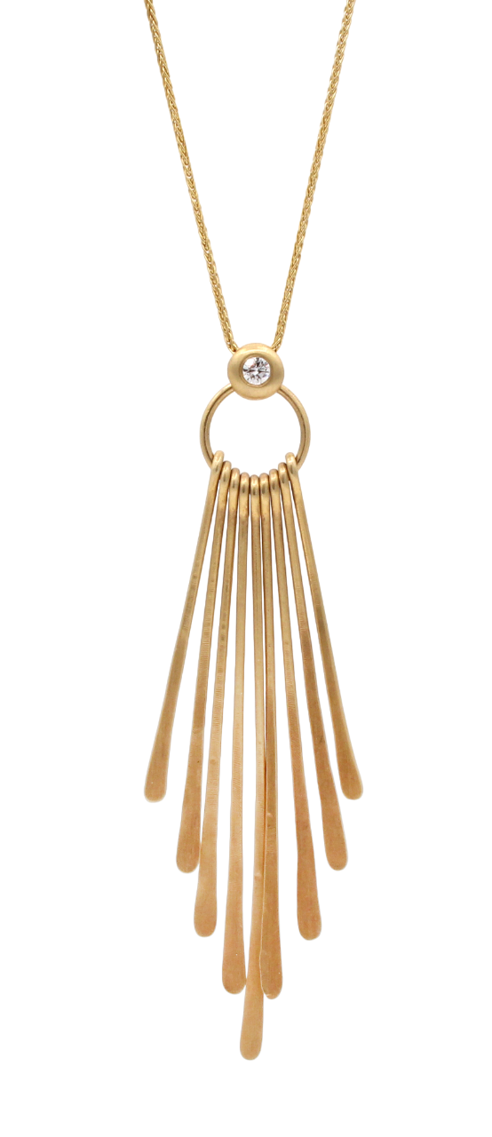 14K Gold Fan Necklace-Jewelry-Cherie Dori-Sorrel Sky Gallery