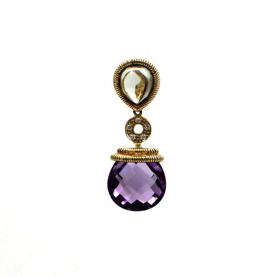 Amethyst and Quartz Pendant-Jewelry-Cherie Dori-Sorrel Sky Gallery