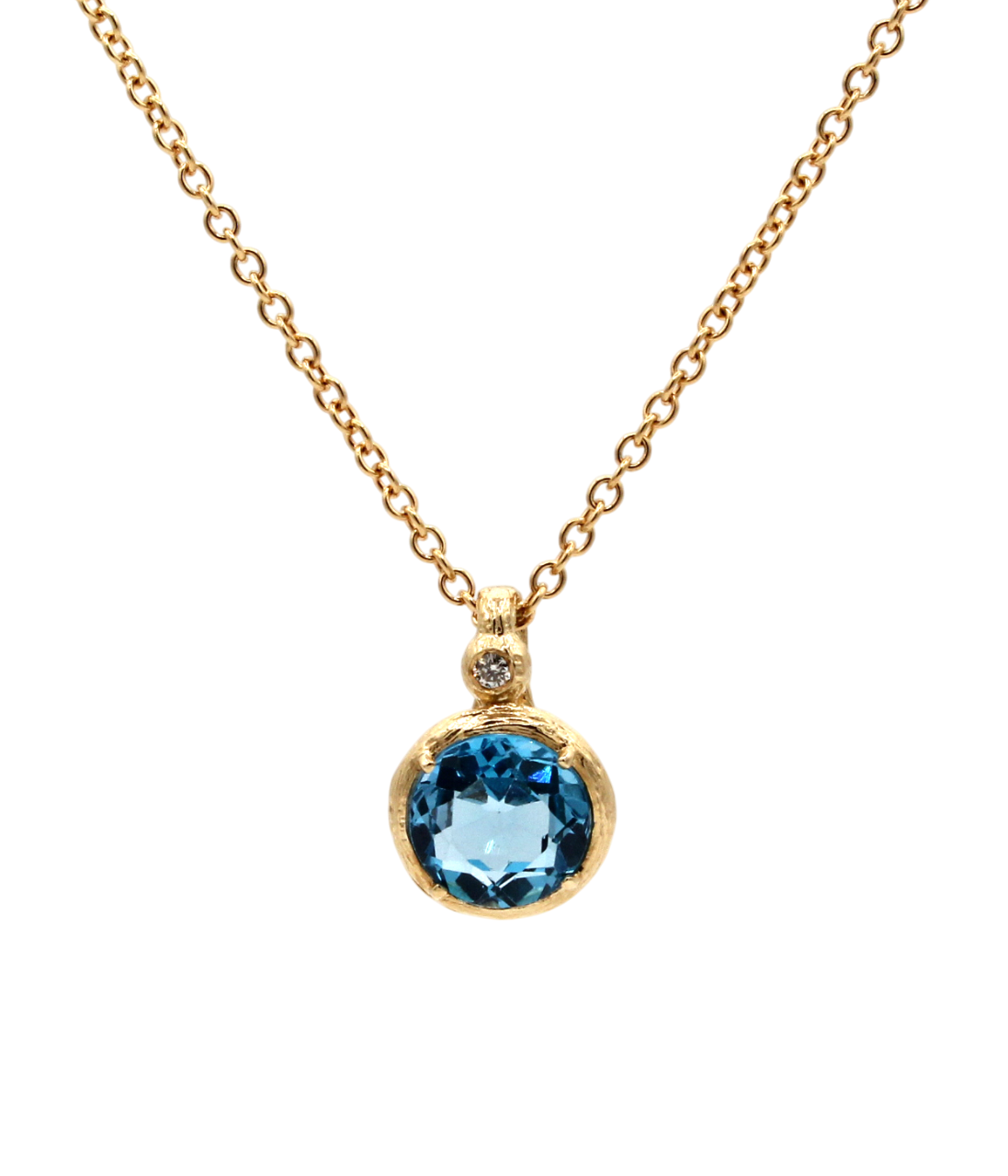 Blue Topaz Lady Bug Necklace-Jewelry-Cherie Dori-Sorrel Sky Gallery