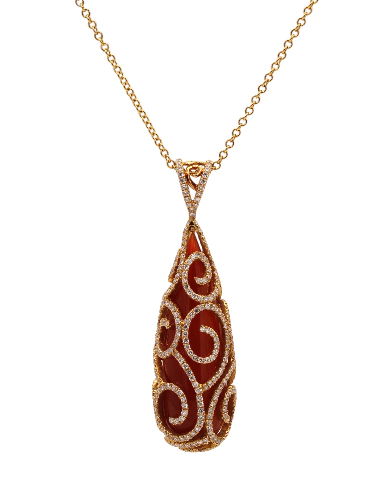 Carnelian Byzantine Drop Necklace-Jewelry-Cherie Dori-Sorrel Sky Gallery