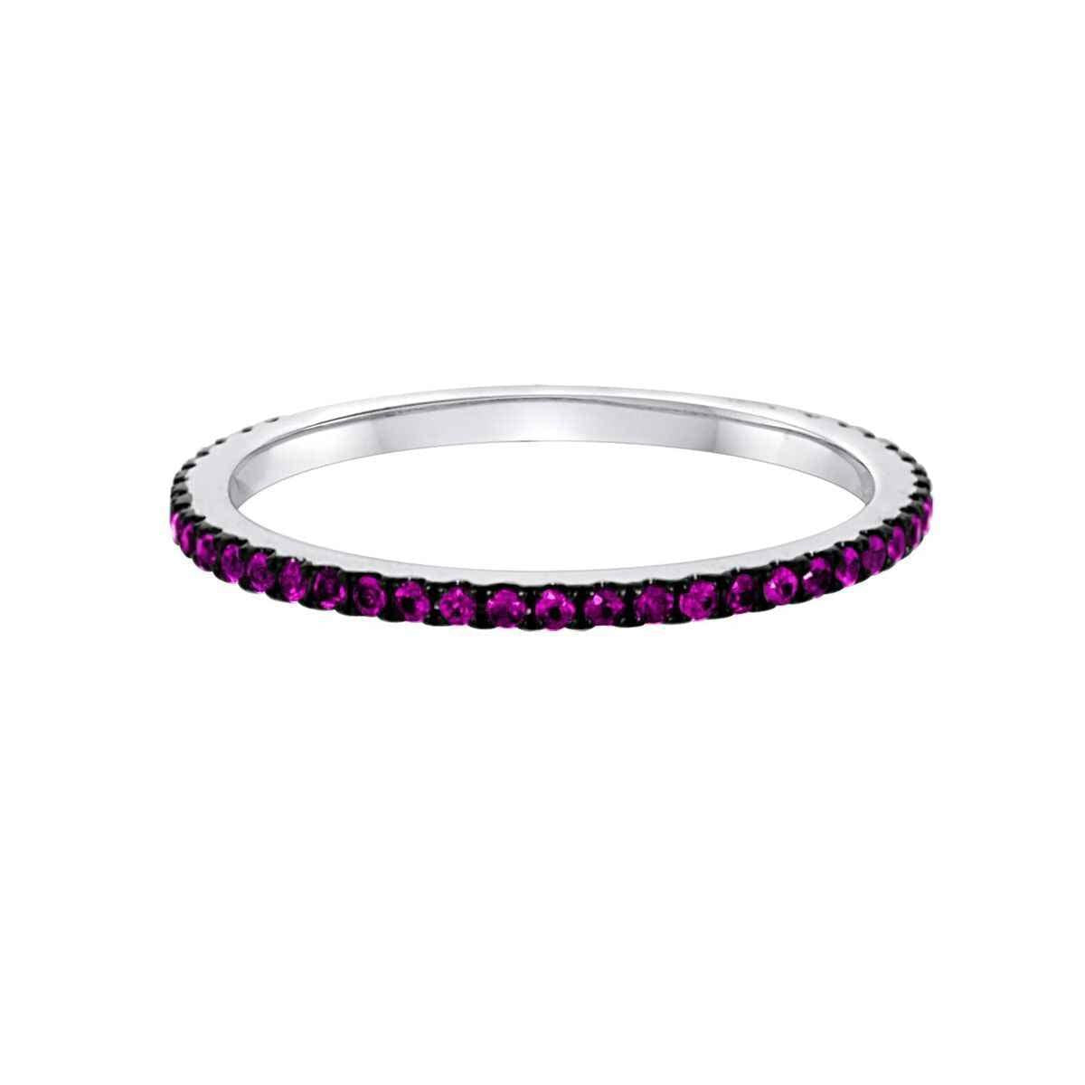 Dark Pink Sapphire Eternity Band-Jewelry-Cherie Dori-Sorrel Sky Gallery