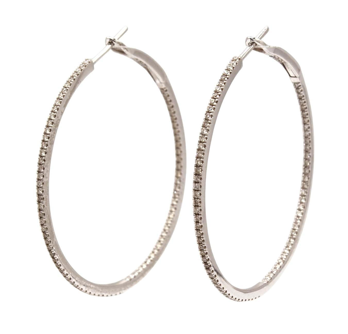 Diamond Hoop Earrings-Jewelry-Cherie Dori-Sorrel Sky Gallery