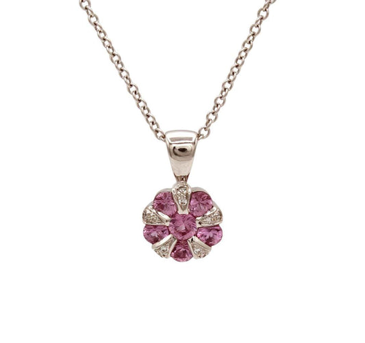 Pink Sapphire Sweet Flower Pendant-Jewelry-Cherie Dori-Sorrel Sky Gallery