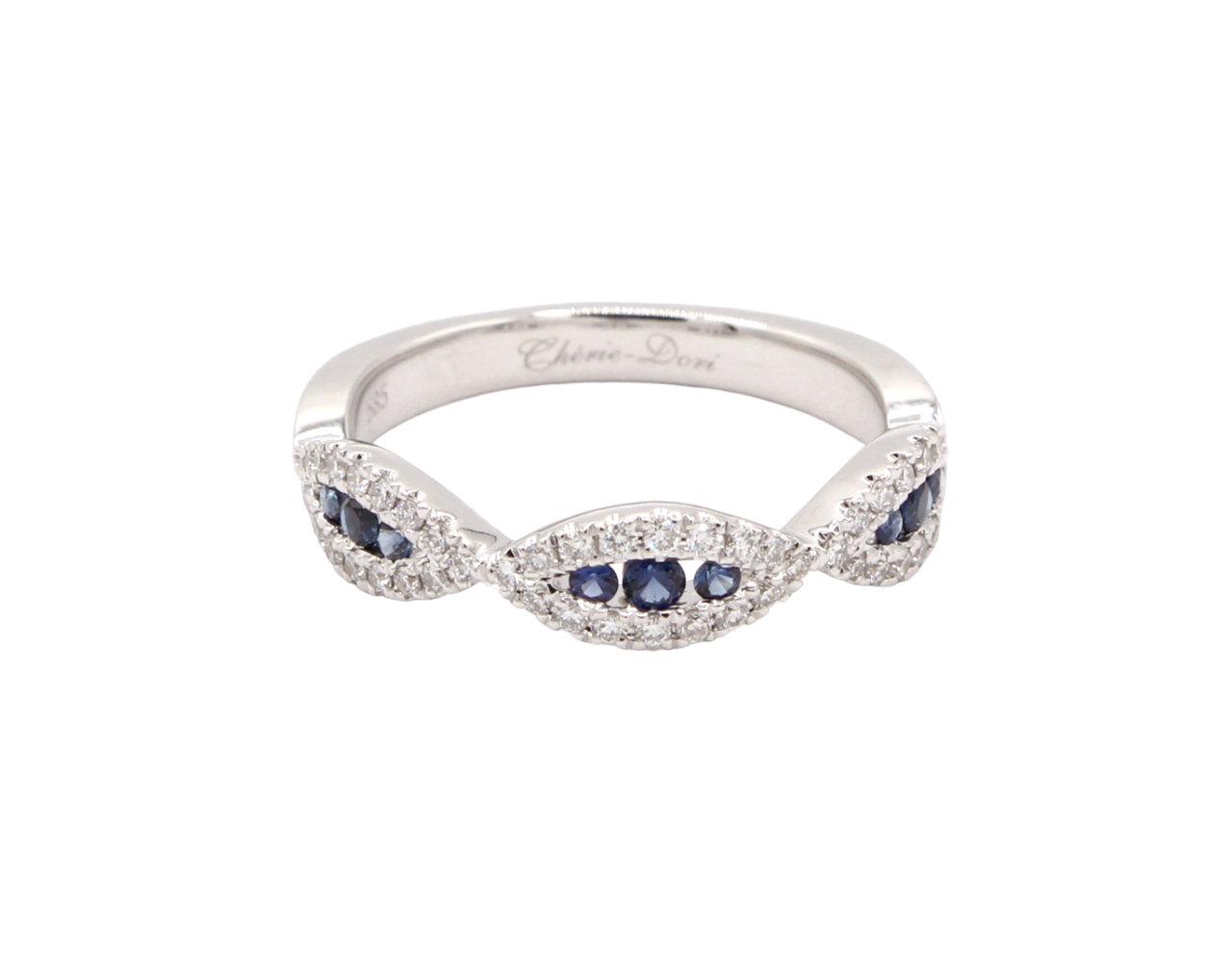 Sapphire and Diamond Ternate Band-Jewelry-Cherie Dori-Sorrel Sky Gallery