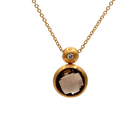 Smoky Quartz Round Pendant-Jewelry-Cherie Dori-Sorrel Sky Gallery