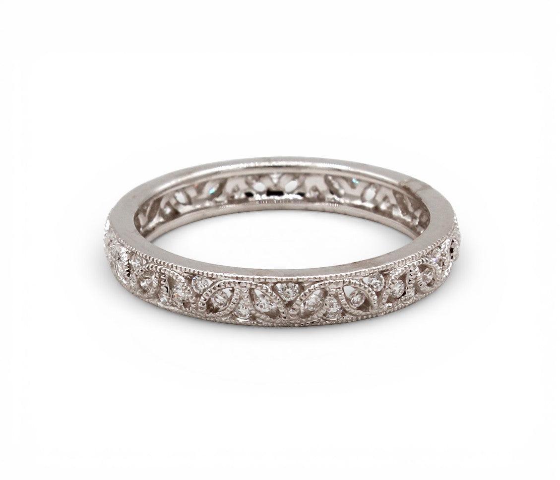 Vintage White Gold Band Ring-Jewelry-Cherie Dori-Sorrel Sky Gallery