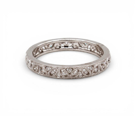 Vintage White Gold Band Ring-Jewelry-Cherie Dori-Sorrel Sky Gallery