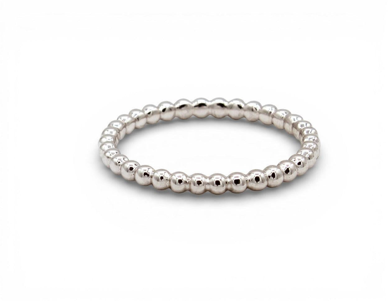 White Gold Eternity Bead Ring-Jewelry-Cherie Dori-Sorrel Sky Gallery