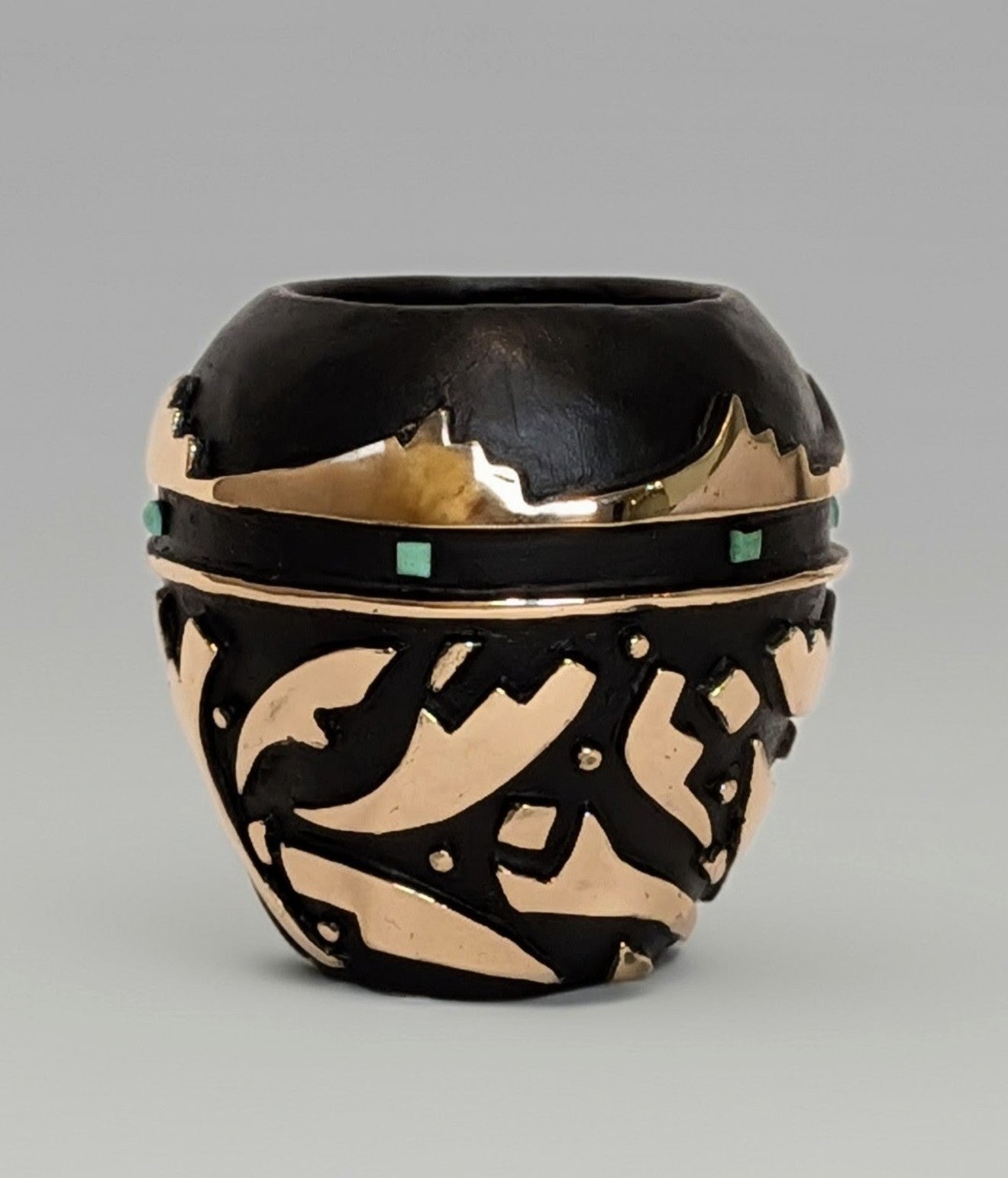 Vessel w/ Turquoise-Sculpture-Christin Ortiz-Sorrel Sky Gallery