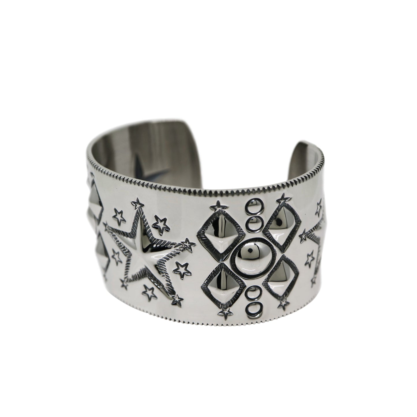 Multi Motif Star Repo Cuff Bracelet