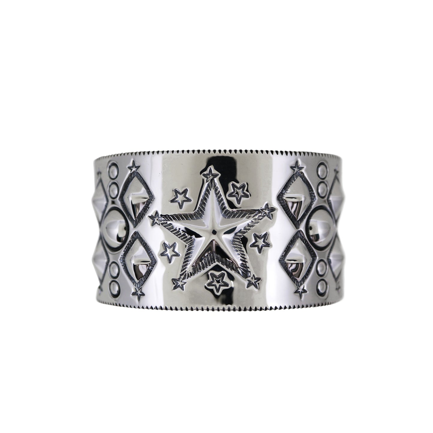 Multi Motif Star Repo Cuff Bracelet