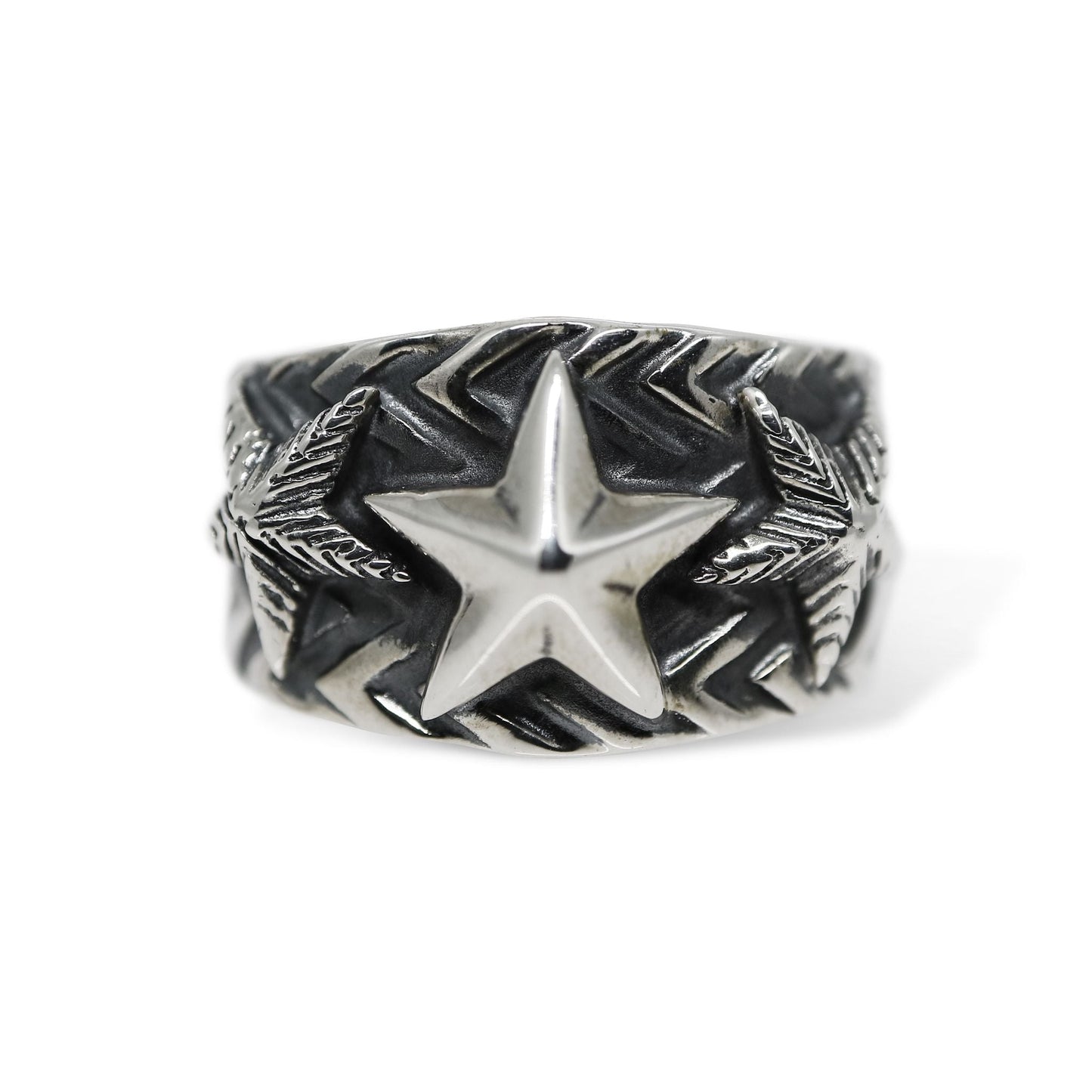 Wave Gear 3 Stars Ring