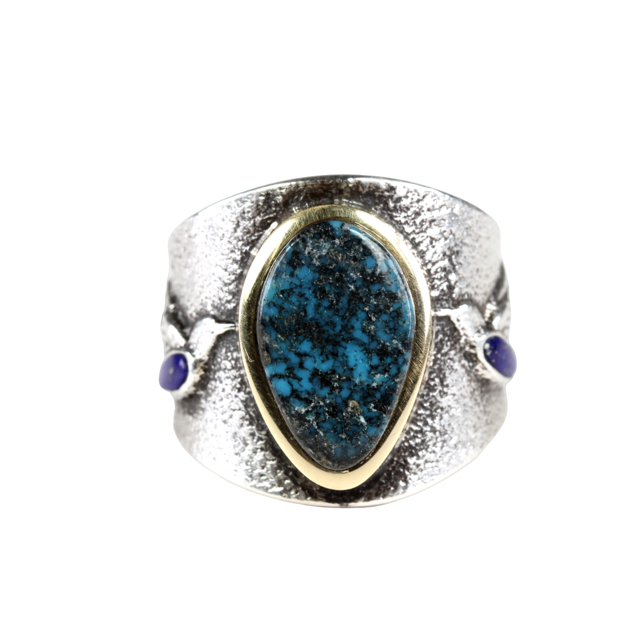 Apache Blue Turquoise Ring-Jewelry-Darryl Begay-Sorrel Sky Gallery
