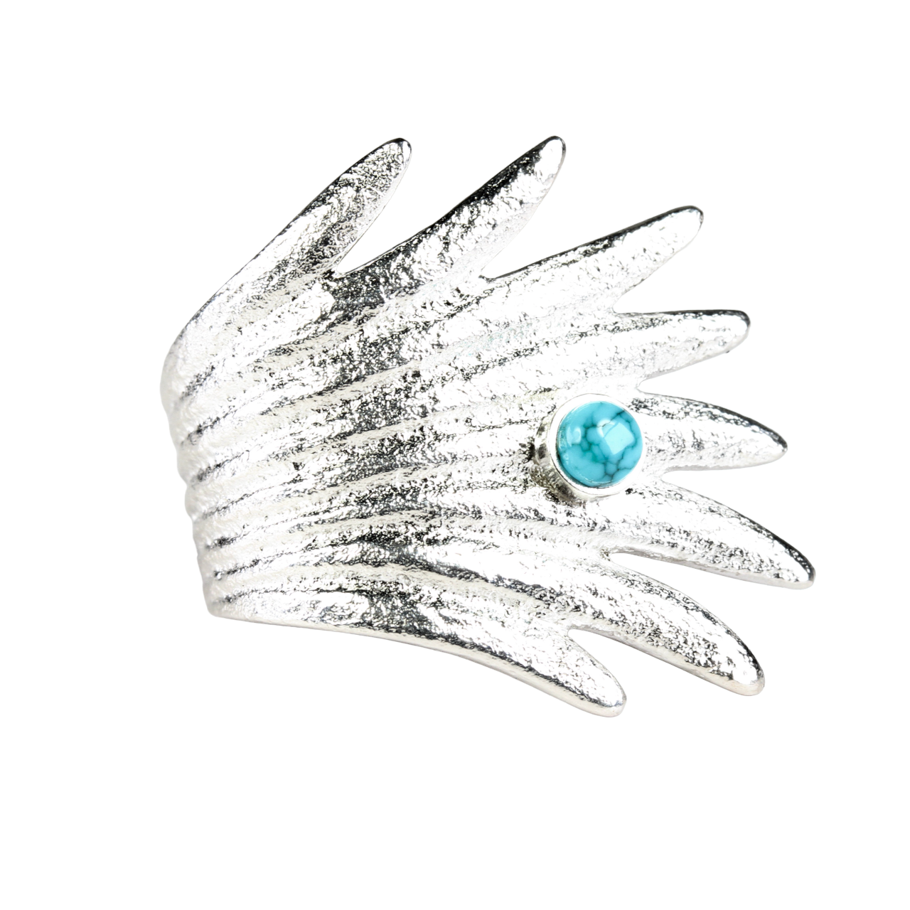 Eagle Wing Ring with Lone Mountain Turquoise-Jewelry-Darryl Begay-Sorrel Sky Gallery