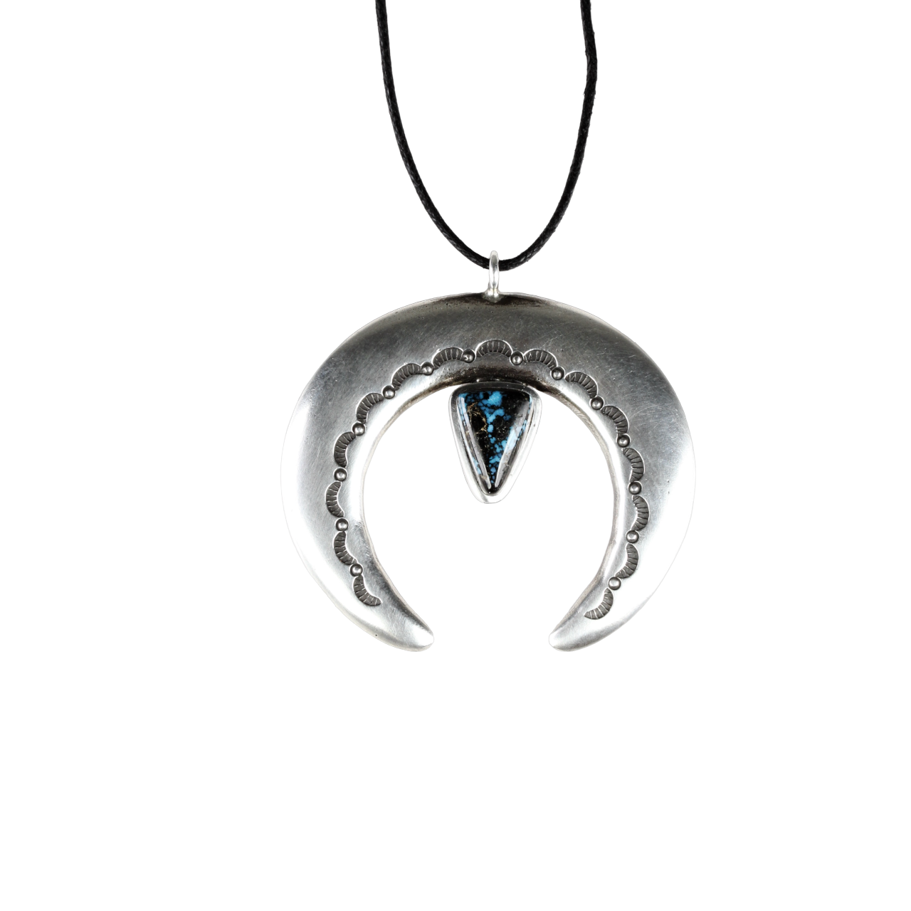 Naja Pendant with Apache Blue Turquoise-Jewelry-Darryl Begay-Sorrel Sky Gallery