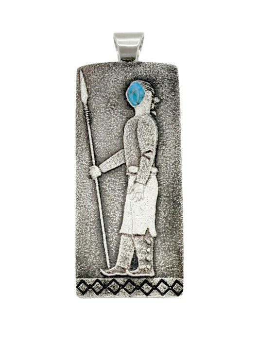 Navajo Warrior Pendant-Jewelry-Darryl Begay-Sorrel Sky Gallery