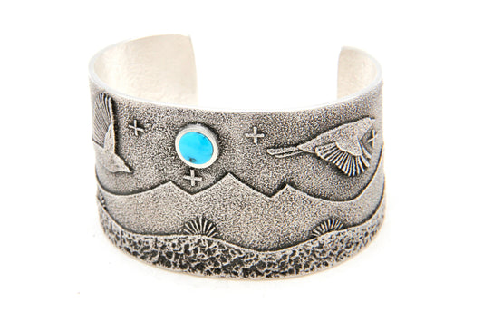 Sparrow Cuff-Jewelry-Darryl Dean & Rebecca Begay-Sorrel Sky Gallery