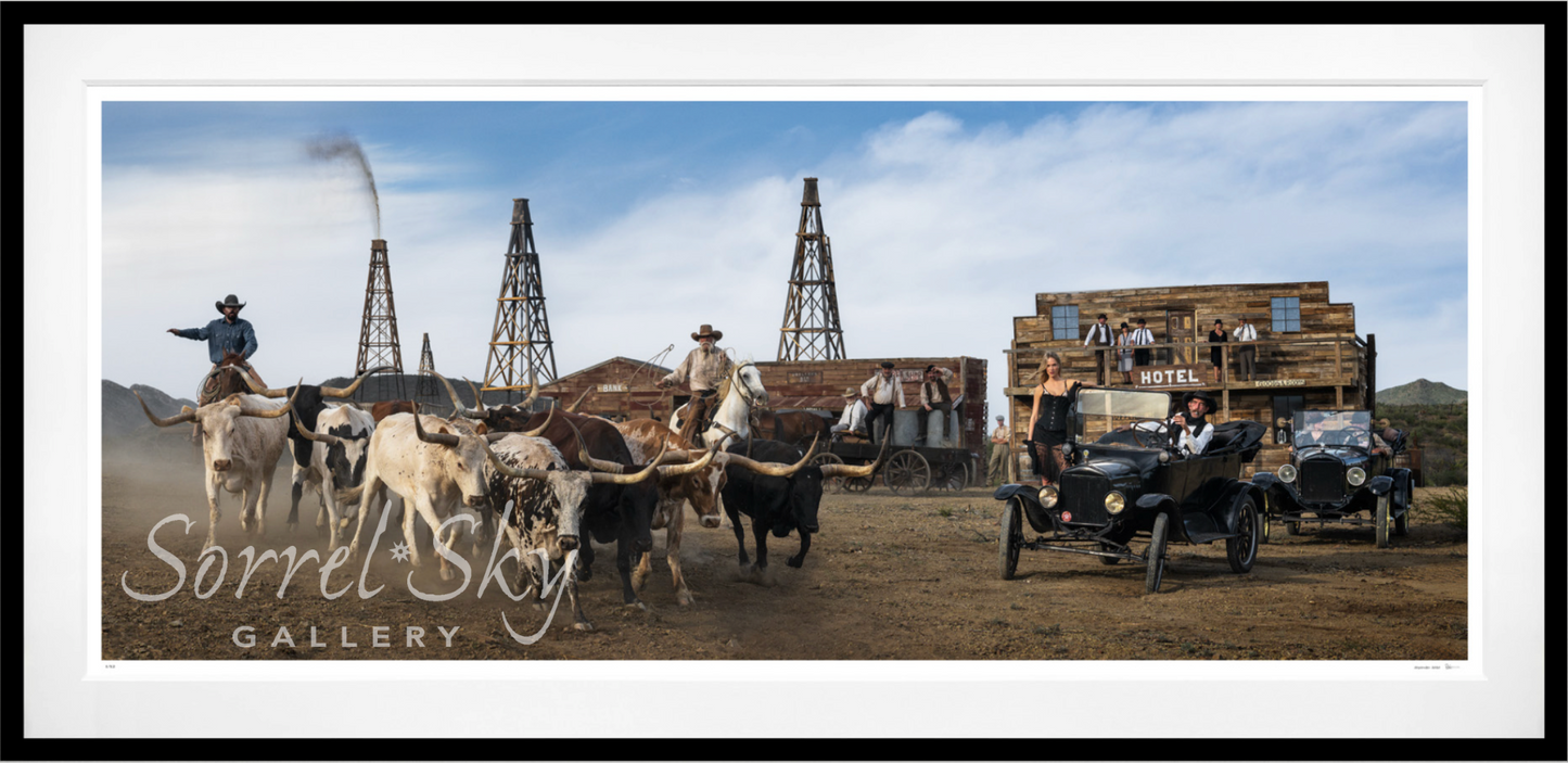 Cattle and Oil (Colour)-Photographic Print-David Yarrow-Sorrel Sky Gallery