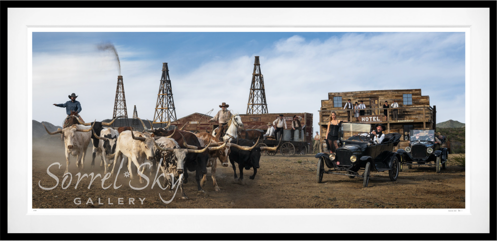 Cattle and Oil (Colour)-Photographic Print-David Yarrow-Sorrel Sky Gallery