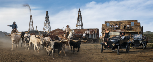 Cattle and Oil (Colour)-Photographic Print-David Yarrow-Sorrel Sky Gallery