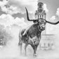 Hook 'Em Horns - B/W-Photographic Print-David Yarrow-Sorrel Sky Gallery