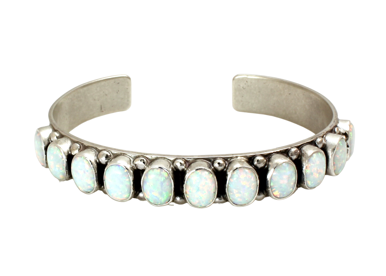 9 Stone Opal Row Cuff Bracelet-Jewelry-Don Lucas-Sorrel Sky Gallery