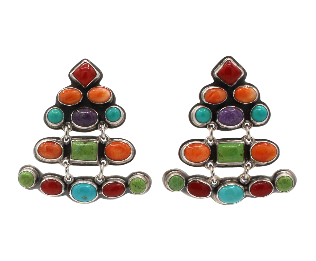 Multistone Chandelier Earrings-Jewelry-Don Lucas-Sorrel Sky Gallery