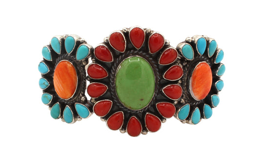 Multistone Cluster Cuff Bracelet-Jewelry-Don Lucas-Sorrel Sky Gallery