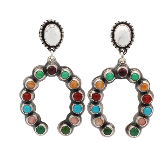 Multistone Naja Earrings-Jewelry-Don Lucas-Sorrel Sky Gallery