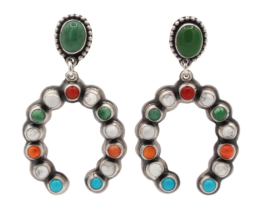 Multistone Naja Earrings-Jewelry-Don Lucas-Sorrel Sky Gallery