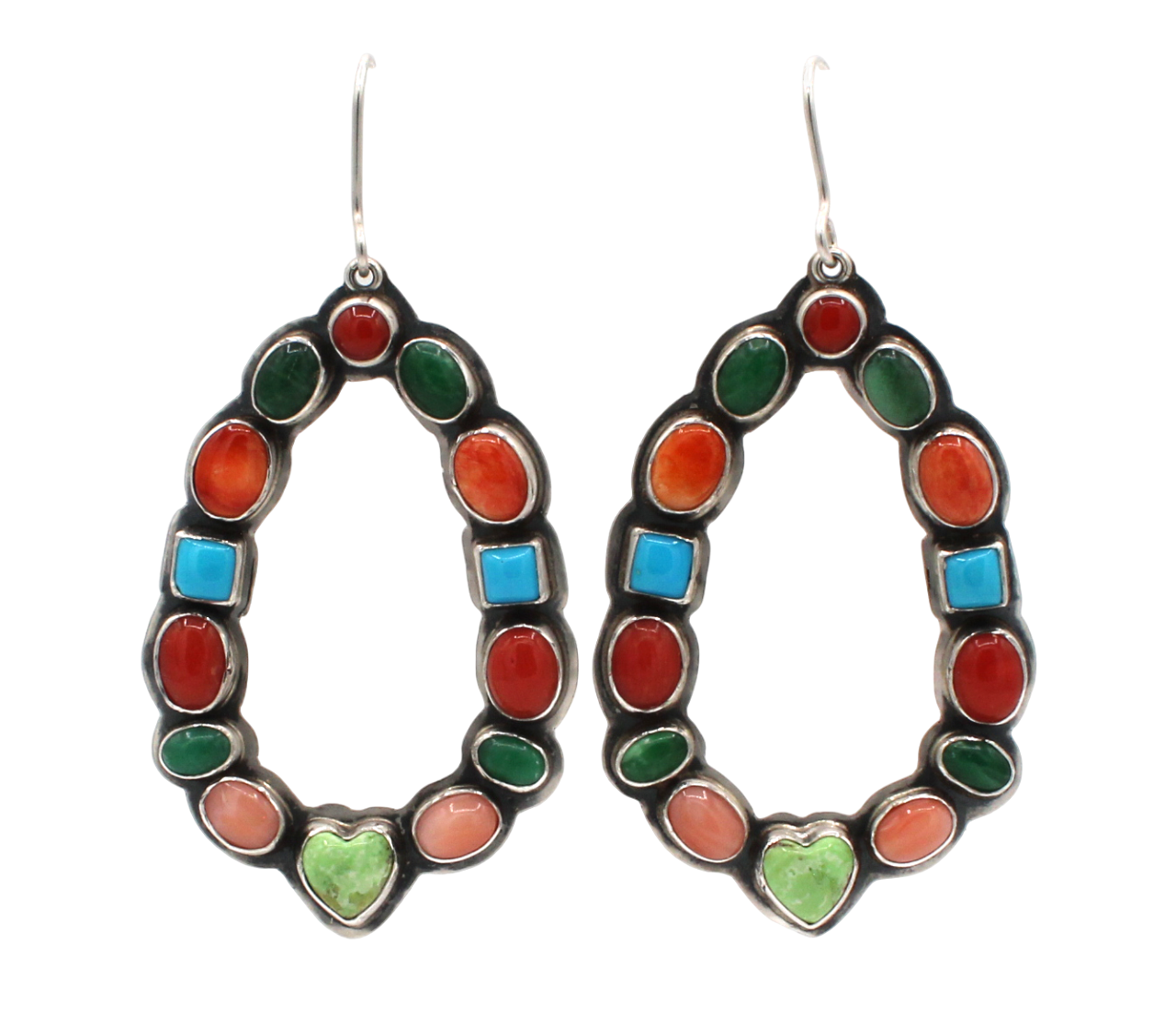 Multistone Oblong Earrings-Jewelry-Don Lucas-Sorrel Sky Gallery