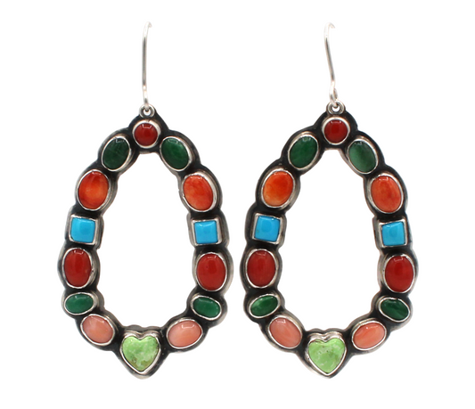 Multistone Oblong Earrings-Jewelry-Don Lucas-Sorrel Sky Gallery